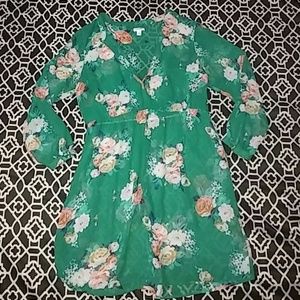 Floral green dress